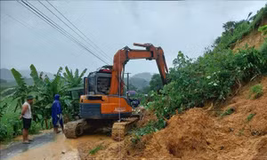 Hàng nghìn m3 đá bất ngờ sạt lở tại xã biên giới Thanh Hóa