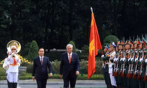 Chủ tịch nước Võ Văn Thưởng chủ trì lễ đón Tổng thống Kazakhstan