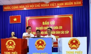 Tính đến 22 giờ ngày 15/3, tỷ lệ cử tri đi bầu cử đạt 99,64%
