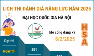 Lịch thi Đánh giá năng lực năm 2025 của Đại học Quốc gia Hà Nội