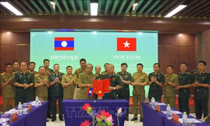 Bộ đội Biên phòng Điện Biên hội đàm với Ty An ninh tỉnh Phông Sa Lỳ (Lào)