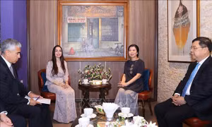 Bà Ngô Phương Ly, Phu nhân Tổng Bí thư Tô Lâm, tiếp Phó Chủ tịch Quỹ Heydar Aliyev