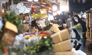 Nhộn nhịp chợ hoa đêm Quảng Bá những ngày cận Tết