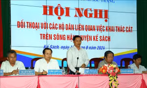 Sóc Trăng: Đối thoại với người dân liên quan việc khai thác cát trên sông Hậu 