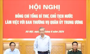 Tổng Bí thư, Chủ tịch nước Tô Lâm làm việc với Ban Thường vụ Quân ủy Trung ương