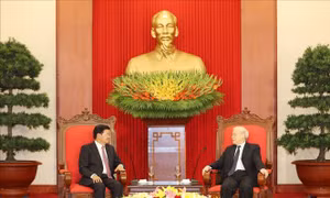 Tổng Bí thư, Chủ tịch nước Nguyễn Phú Trọng tiếp Thủ tướng Lào Thongloun Sisoulith