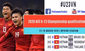 6 trận đấu Vòng loại Bảng K, Giải Bóng đá vô địch U23 châu Á 2020 sẽ được phát sóng rộng khắp