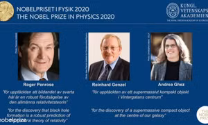 Giải Nobel Vật lý 2020 vinh danh ba nhà khoa học Roger Penrose, Reinhard Genzel và Andrea Ghez