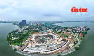 Toàn cảnh dự án Nhà hát Ngọc Trai ven Hồ Tây.