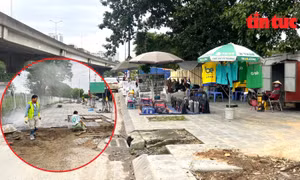 Hà Nội cải tạo vỉa hè: Vừa lát đá xong đã bị hàng quán lấn chiếm