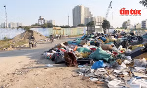 Rác thải chất đống, bốc mùi xú uế ở khu đô thị Nam An Khánh Hà Nội