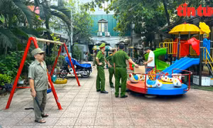 Xử lý tình trạng lấn chiếm sân chơi tập thể sau phản ánh của báo Tin tức 