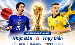 Xem trực tiếp trận Nhật Bản và Thụy Điển, bảng F World Cup 2026.
