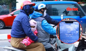 Hà Nội rét dưới 10 độ C, người dân co ro trên đường đi làm