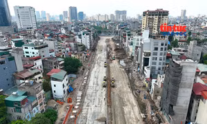 Vành đai 2,5 đoạn Cầu Giấy tăng tốc, dự kiến thông xe kỹ thuật dịp 10/10.