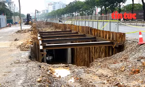 Hiện trạng thi công dự án chống ngập trên đường Võ Chí Công