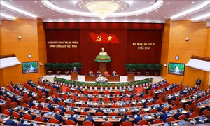 Thông cáo báo chí về ngày làm việc thứ hai Hội nghị Trung ương 3 khóa XIV