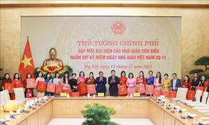 Thủ tướng gặp mặt đại diện các nhà giáo tiêu biểu toàn quốc 