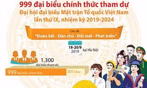999 đại biểu chính thức tham dự Đại hội đại biểu Mặt trận Tổ quốc Việt Nam 