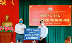 Vĩnh Phúc tiếp nhận ủng hộ, hỗ trợ công tác phòng, chống dịch 