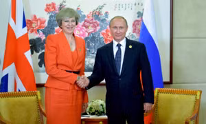 Tổng thống Nga V.Putin và Thủ tướng Anh gặp nhau bên lề Hội nghị thượng đỉnh G20