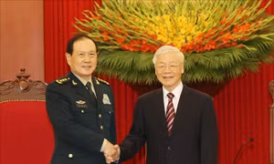 Tổng Bí thư Nguyễn Phú Trọng, Bí thư Quân ủy Trung ương tiếp Bộ trưởng Bộ Quốc phòng Trung Quốc 