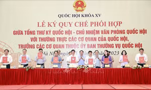  Lễ ký Quy chế phối hợp giữa Tổng Thư ký Quốc hội với Thường trực các cơ quan của Quốc hội