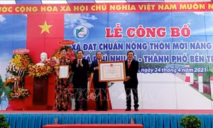 Phú Nhuận trở thành xã nông thôn mới nâng cao đầu tiên của Bến Tre