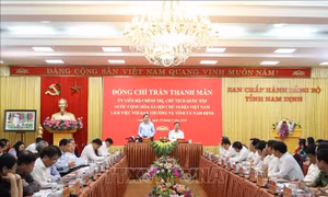 Chủ tịch Quốc hội Trần Thanh Mẫn làm việc với Ban Thường vụ Tỉnh ủy Nam Định