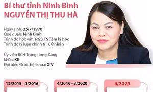 Tân Bí thư tỉnh Ninh Bình Nguyễn Thị Thu Hà