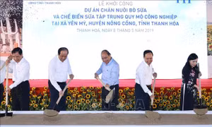 Thủ tướng dự lễ khởi công Dự án chăn nuôi bò sữa và chế biến sữa tại Thanh Hóa