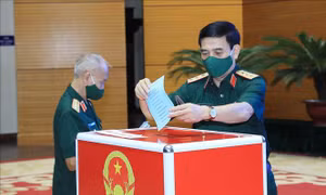 Cử tri quân đội thực hiện quyền bầu cử