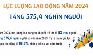 Năm 2024, lực lượng lao động tăng 575,4 nghìn người