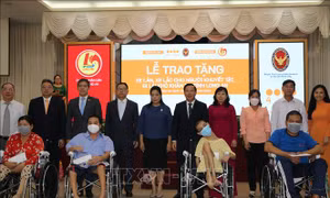 Trao tặng hơn 200 chiếc xe lăn, xe lắc cho người khuyết tật ở Long An