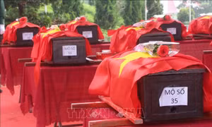 An Giang: Truy điệu, cải táng 54 hài cốt liệt sỹ quân tình nguyện Việt Nam