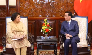 Chủ tịch nước Võ Văn Thưởng tiếp Đại sứ Pakistan