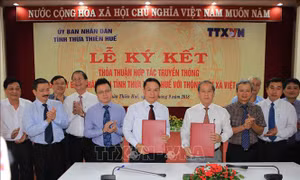 Thông tấn xã Việt Nam và tỉnh Thừa Thiên - Huế ký thỏa thuận hợp tác truyền thông
