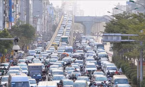 Giao thông Hà Nội tắc nghẽn ngày giáp Tết