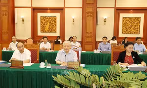Tổng Bí thư, Chủ tịch nước chủ trì buổi làm việc với Ban Thường vụ Thành ủy TP Hồ Chí Minh
