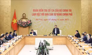 Đoàn kiểm tra của Bộ Chính trị làm việc với Ban Cán sự đảng Chính phủ