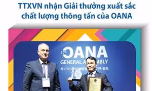 TTXVN nhận Giải thưởng xuất sắc chất lượng thông tấn của OANA