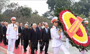 Lãnh đạo Đảng, Nhà nước đặt vòng hoa tưởng niệm các anh hùng liệt sĩ