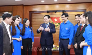 Chủ tịch Quốc hội Vương Đình Huệ làm việc với Ban Bí thư Trung ương Đoàn