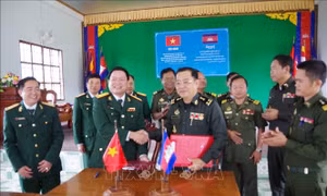 Bộ Chỉ huy Quân sự tỉnh Đắk Nông và Tiểu khu Quân sự tỉnh Mundulkiri đánh giá kết quả hợp tác 