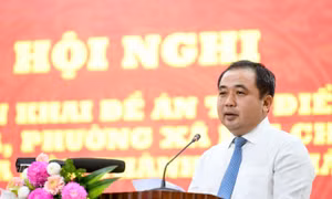 Bí thư Thành ủy Hà Nội Trần Đức Thắng phát biểu tại hội nghị.