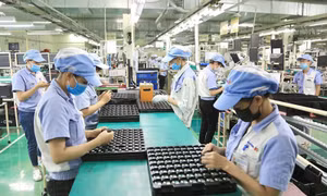 Công nhân sản xuất linh kiện điện tử tại Khu công nghiệp Quang Minh (TP Hà Nội). Ảnh: Nhật Nam