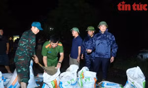 Người dân ‘rốn lũ’ Hà Nội hối hả ‘be bờ đắp đập’, ngăn nước tràn đê sông Bùi