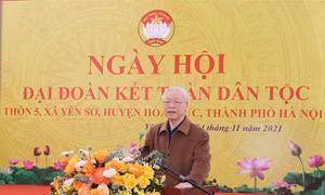 Tổng Bí thư Nguyễn Phú Trọng dự Ngày hội Đại đoàn kết toàn dân tộc tại xã Yên Sở