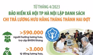Từ tháng 4/2023: Bảo hiểm xã hội Hà Nội trả lương hưu hằng tháng thành hai đợt