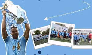 Quang Hải U23 sánh vai cùng cựu trung vệ Manchester City đón Cúp Ngoại hạng Anh 